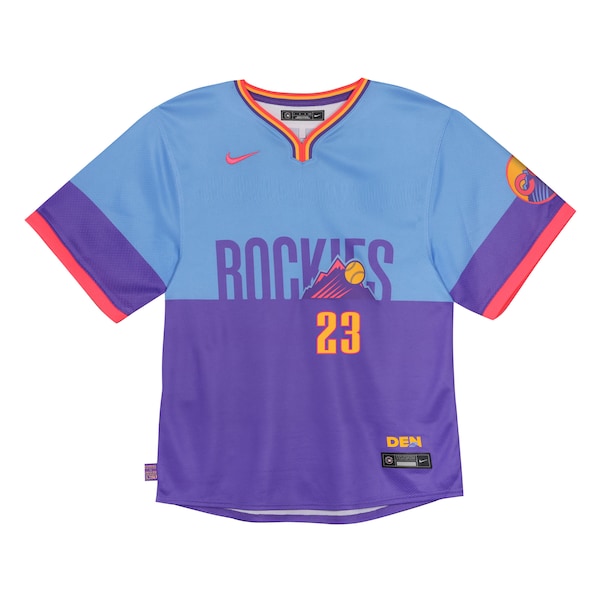 Kris Bryant Colorado Rockies Nike Toddler 2025 City Connect Limited Player Jersey - Purple/Light Blue - Image 2