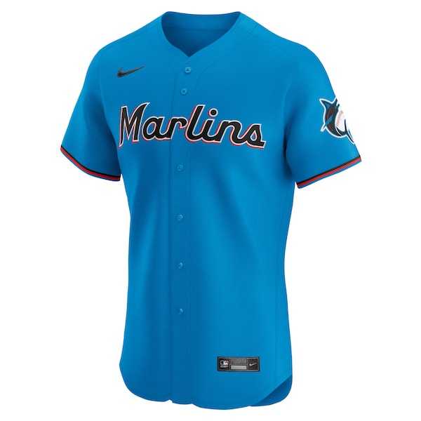 Miami Marlins Nike Alternate Vapor Premier Elite Patch Jersey - Blue - Image 2