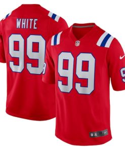 Keion White New England Patriots Nike Alternate Team Game Jersey - Red/Navy/White