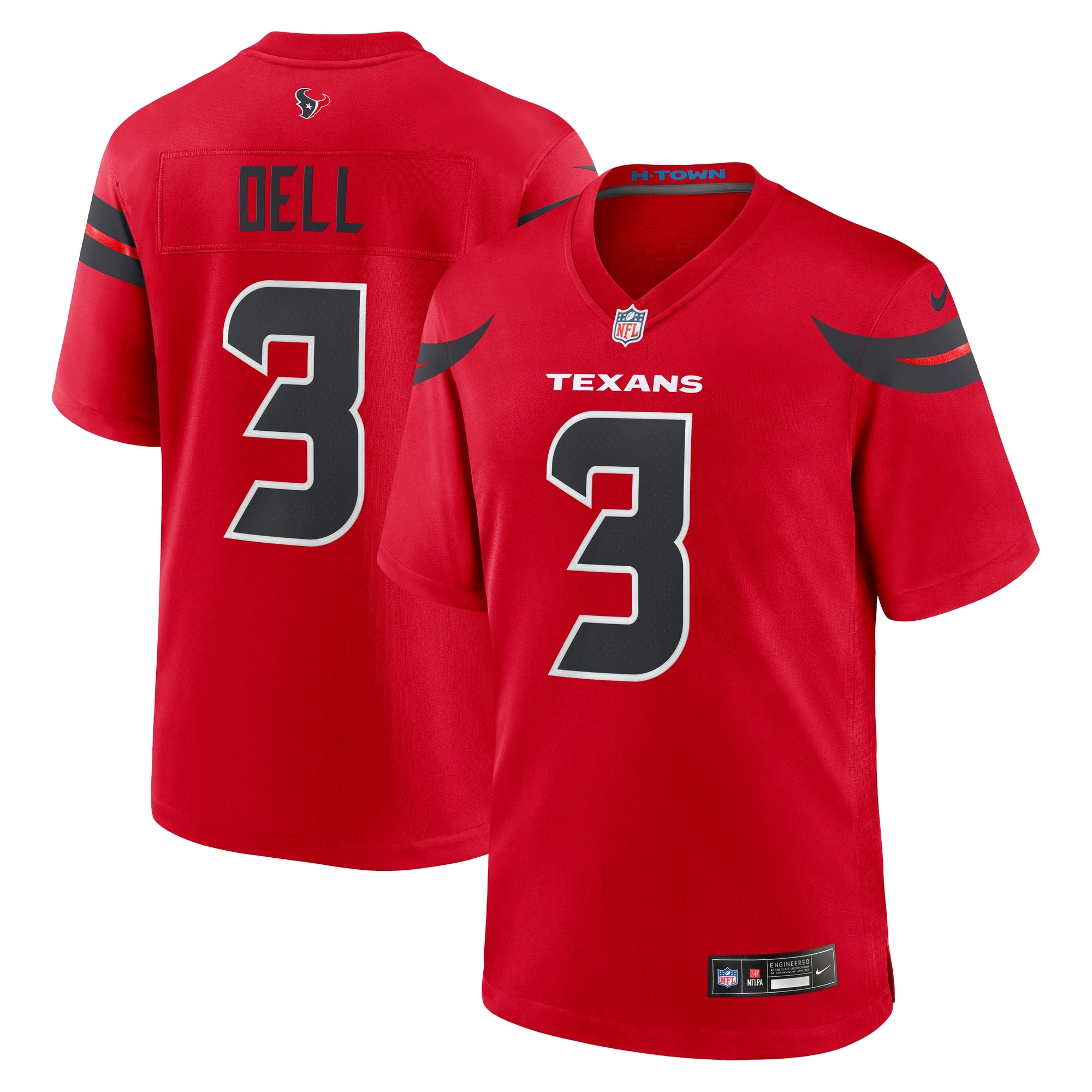 Tank Dell Houston Texans Nike Game Jersey - White/Red/Navy - Image 5