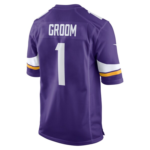 Number 1 Groom Minnesota Vikings Nike Game Jersey - Purple - Image 3