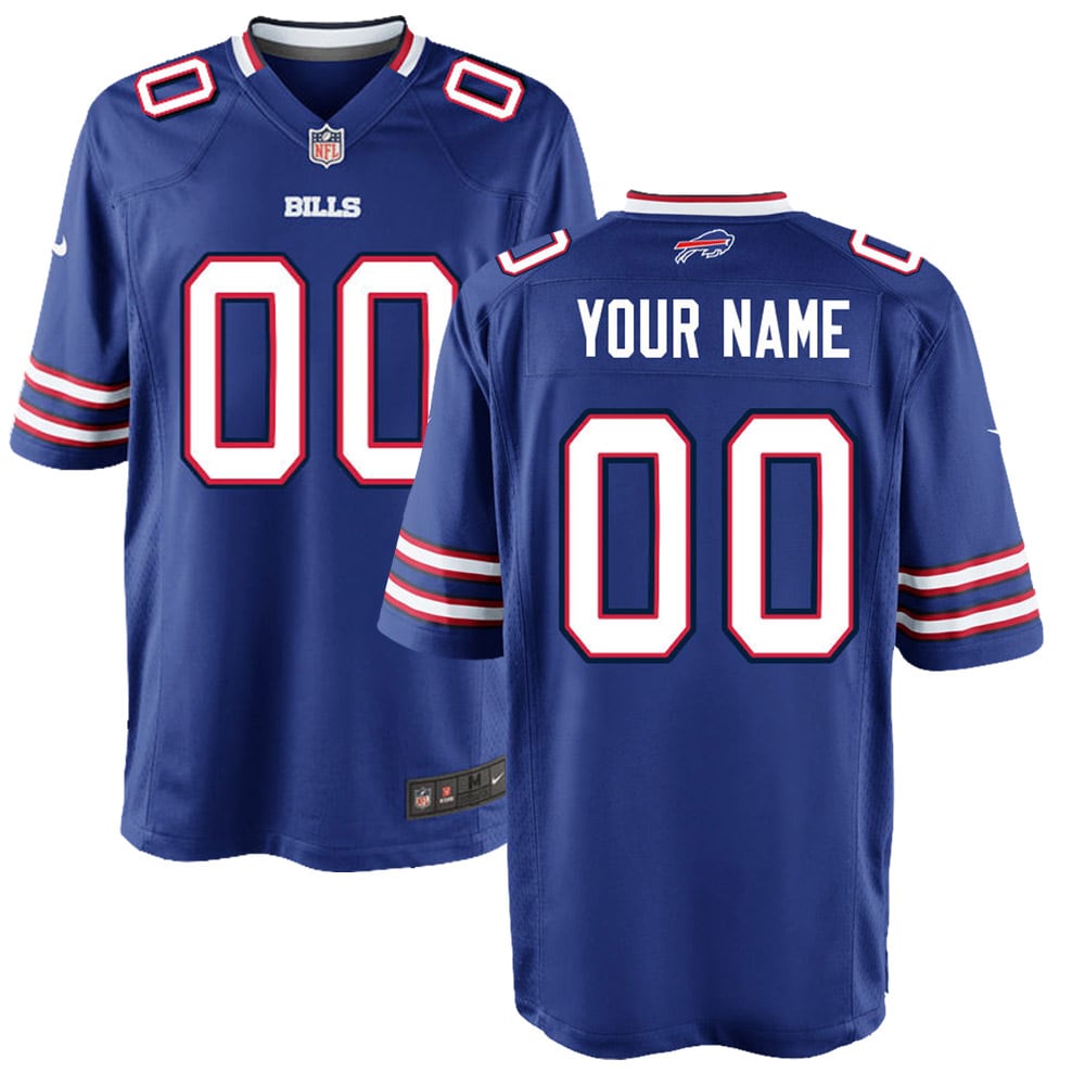 Buffalo Bills Nike Youth 2025 Rivalries Collection Custom Game Jersey - White/Royal - Image 5