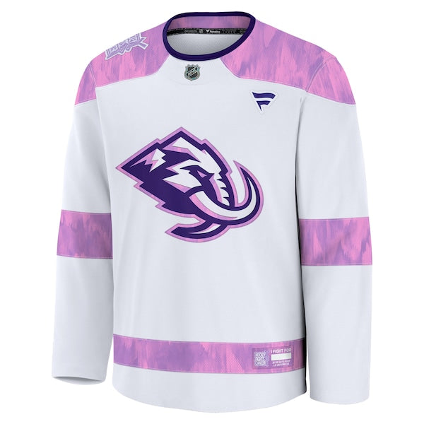 Utah Mammoth Hockey Fights Cancer Survivor Practice Jersey - White - Image 2