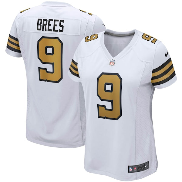 Drew Brees New Orleans Saints Nike Women's Alternate Game Jersey - White/Black - Image 2