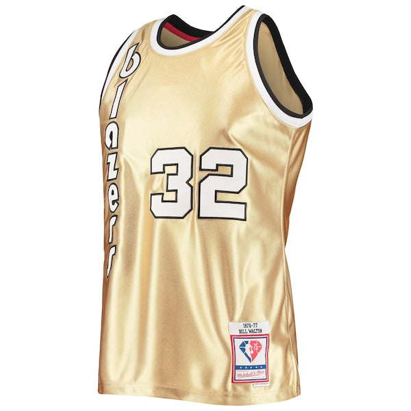 Bill Walton Portland Trail Blazers 75th Anniversary 1976/77 Hardwood Classics Swingman Jersey - Gold - Image 2