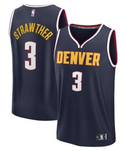 Julian Strawther Denver Nuggets  Fast Break Replica Player Jersey - Icon Edition - Navy