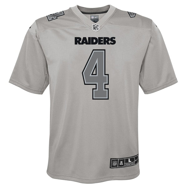 Derek Carr Las Vegas Raiders Nike Youth Atmosphere Game Jersey - Gray - Image 2