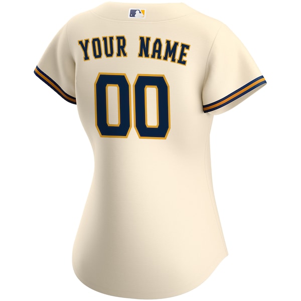 Milwaukee Brewers Nike Women's Home Replica Custom Jersey - Cream - Image 3