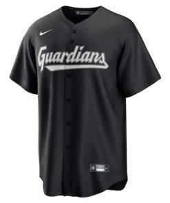 Alternative view of Cleveland Guardians Nike Lights Out Replica Jersey - Black