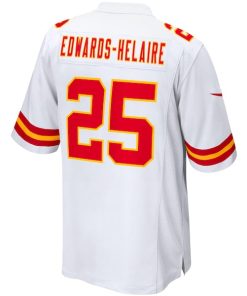 Alternative view of Clyde Edwards-Helaire Kansas City Chiefs Nike Game Jersey - White