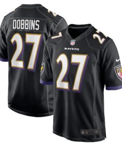 Alternative view of J.K. Dobbins Baltimore Ravens Nike Game Jersey - Black/Purple/White