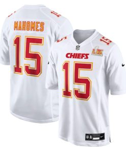 Alternative view of Patrick Mahomes Kansas City Chiefs Nike Super Bowl LIX Fashion Game Jersey - Tundra White/Black