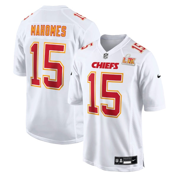 Patrick Mahomes Kansas City Chiefs Nike Super Bowl LIX Fashion Game Jersey - Tundra White/Black - Image 2