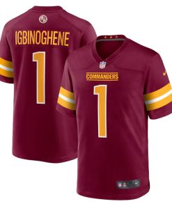 Alternative view of Noah Igbinoghene Washington Commanders Nike  Game Jersey -  Burgundy