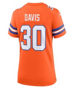 Alternative view of Terrell Davis Denver Broncos Nike Women's Mile High Collection 1977 Throwback Retired Player Game Jersey - Orange