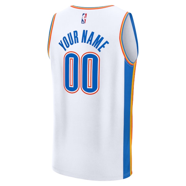 Oklahoma City Thunder Fast Break Custom Jersey - Association Edition - White - Image 4