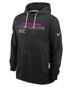 Alternative view of Houston Texans Nike 2025 NFL Crucial Catch Sideline Standard Issue Dri-FIT Hoodie - Black