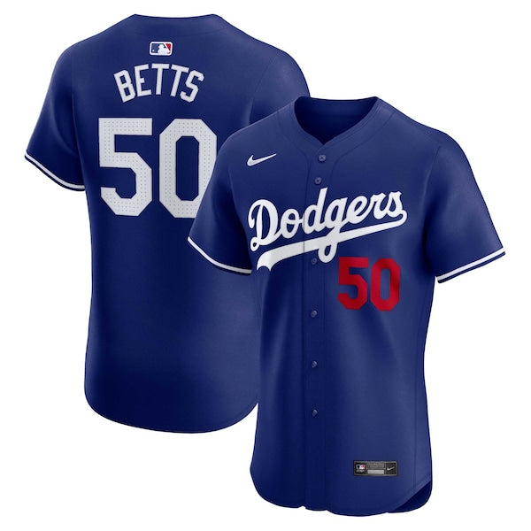 Mookie Betts Los Angeles Dodgers Nike Alternate Elite Player Jersey - Royal/White - Image 2