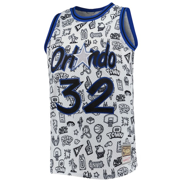 Shaquille O'Neal Orlando Magic 1994/95 Hardwood Classics Doodle Swingman Jersey - White - Image 3
