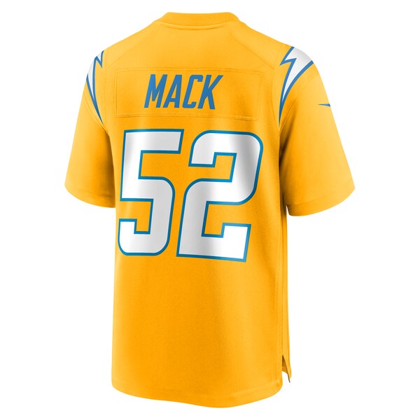 Khalil Mack Los Angeles Chargers Nike Alternate Charger Power Game Player Jersey - Gold/Navy - Image 4