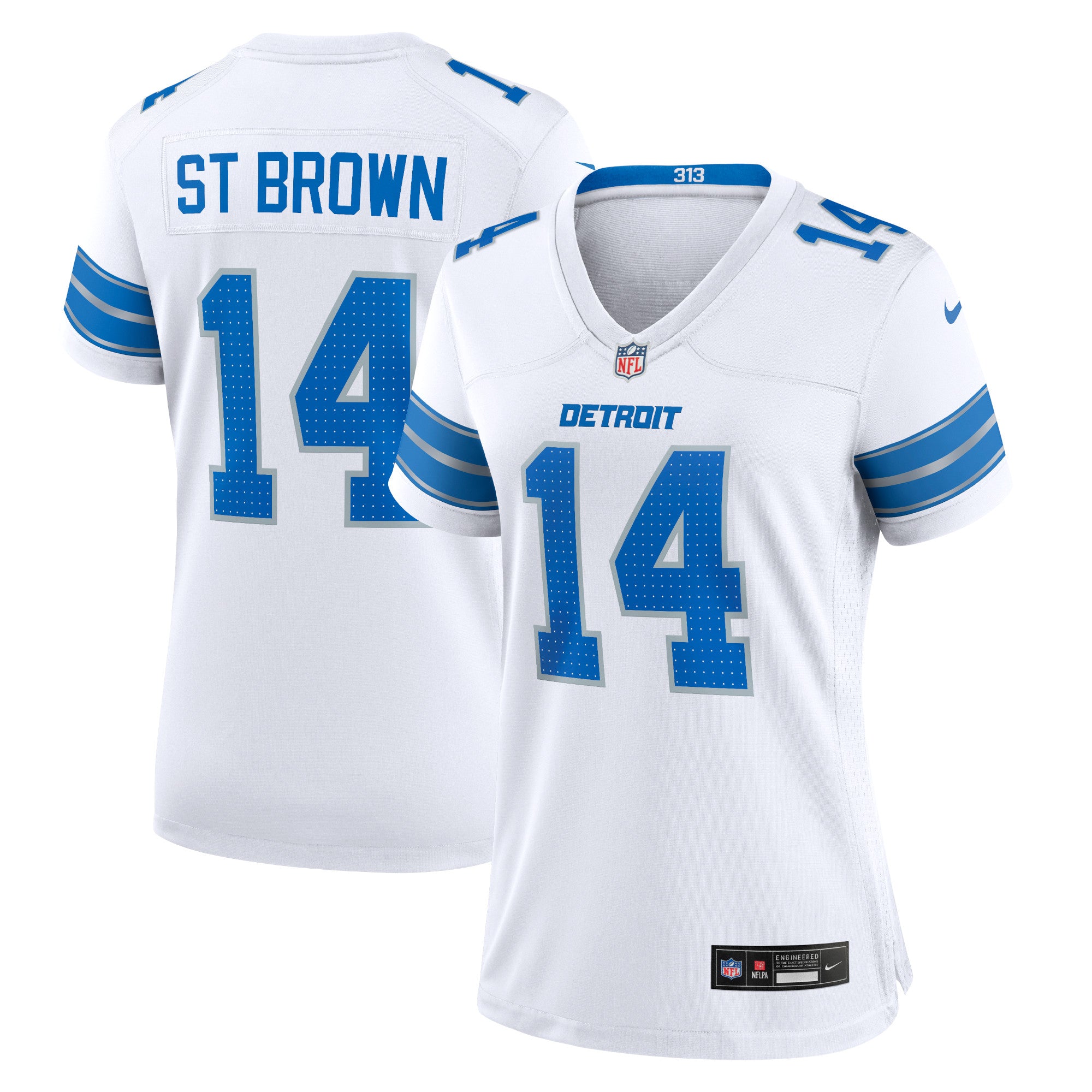 Amon-Ra St. Brown Detroit Lions Nike Women's 2nd Alternate Game Jersey - Black/Blue/White - Image 8