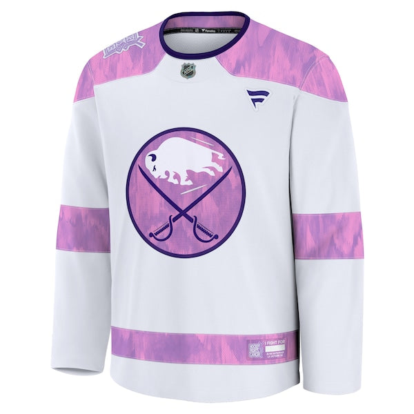 Buffalo Sabres 2024 Hockey Fights Cancer Practice Jersey - White - Image 2