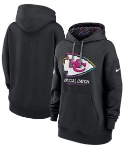Kansas City Chiefs Nike Women's 2024 NFL Crucial Catch Club Pullover Hoodie - Black