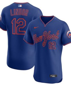 Francisco Lindor New York Mets Nike Alternate 2 Elite Jersey - Royal