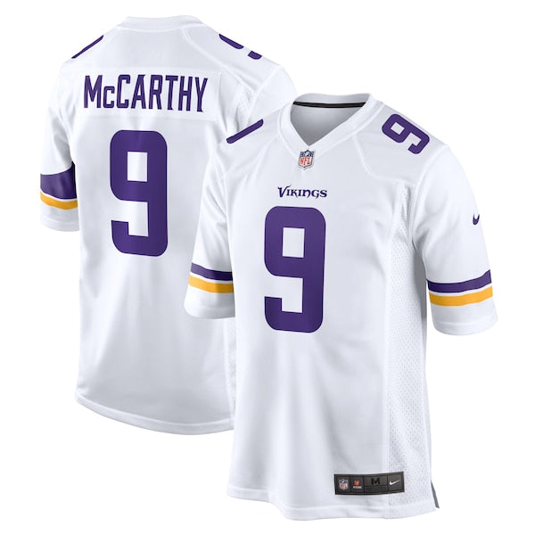 J.J. McCarthy Minnesota Vikings Nike Game Jersey - White/Purple - Image 6