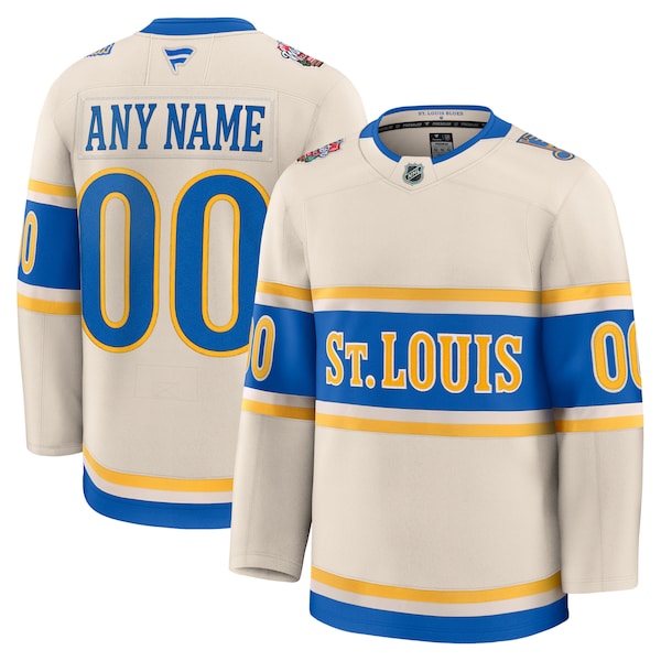 St. Louis Blues 2025 NHL Winter Classic Premium Custom Jersey - Cream