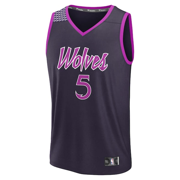 Anthony Edwards Minnesota Timberwolves Youth 2025/26 City Edition Fast Break Jersey - Purple - Image 2