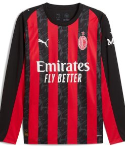 Alternative view of Christian Pulisic AC Milan Puma 2025/26 Home Replica Long Sleeve Player Jersey - Red