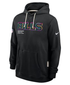 Alternative view of Buffalo Bills Nike 2025 NFL Crucial Catch Sideline Standard Issue Dri-FIT Hoodie - Black