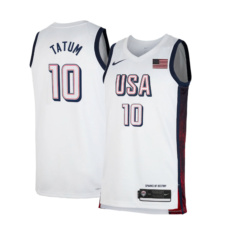 Jayson Tatum #10 USA Men¡¯s National Team USA 2024 OLYMPIC JERSEYS - White