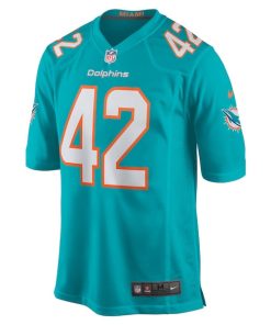 Alternative view of Joshua Kalu Miami Dolphins Nike Team Game Jersey -  Aqua