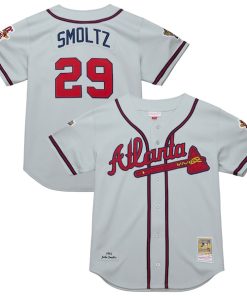 John Smoltz Atlanta Braves  1995 Throwback Authentic Jersey - Gray