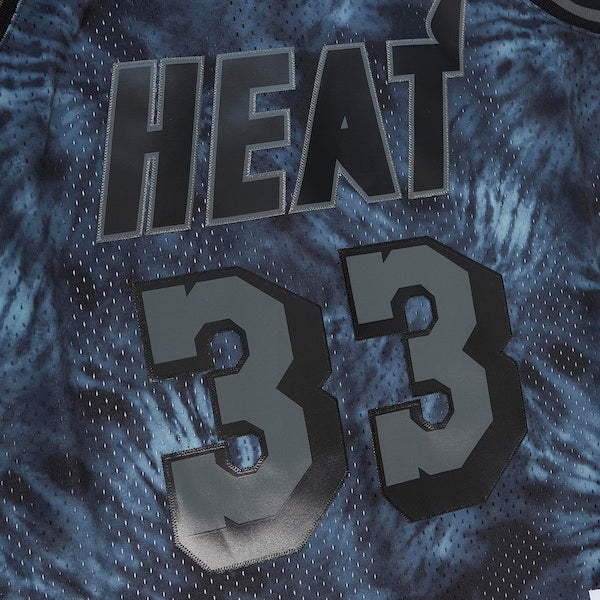 Alonzo Mourning Miami Heat Hardwood Classics 1996/97 Tie-Dye Swingman Jersey - Black - Image 4