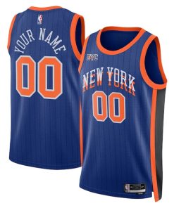 New York Knicks Nike Unisex 2023/24 Custom Swingman Jersey - Blue - City Edition