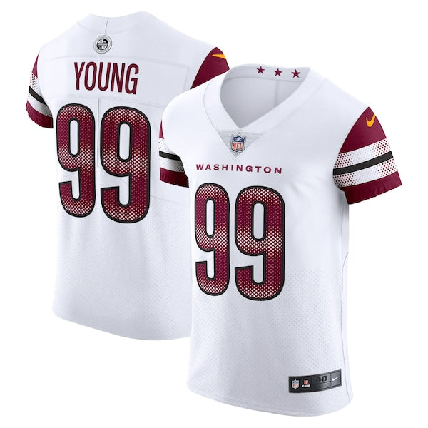 Chase Young Washington Commanders Nike Vapor Elite Jersey - White/Black/Burgundy - Image 2