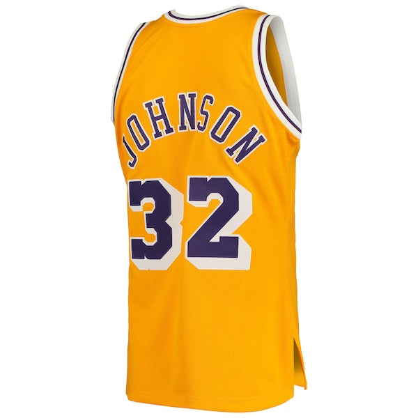 Magic Johnson Los Angeles Lakers 1984/85 Hardwood Classics Authentic Jersey - Gold/Purple - Image 4
