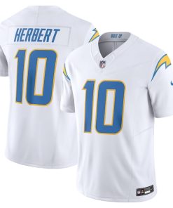 Alternative view of Justin Herbert Los Angeles Chargers Nike Vapor F.U.S.E. Limited Jersey - White/Navy/Powder Blue/Royal