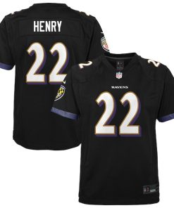 Derrick Henry Baltimore Ravens Nike Youth Team Game Jersey - Black