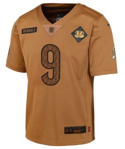 Alternative view of Joe Burrow Cincinnati Bengals Nike Youth 2023 Salute To Service Limited Jersey - Brown