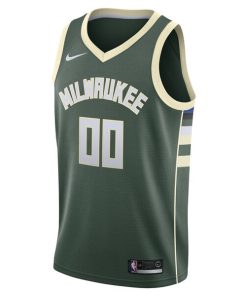 Alternative view of Milwaukee Bucks Nike Swingman Custom Jersey Green - Icon Edition