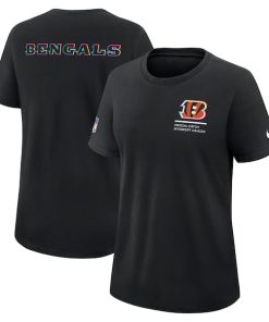 Cincinnati Bengals Nike Women's 2025 NFL Crucial Catch Tri-Blend Dri-FIT T-Shirt - Black