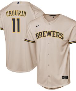 Jackson Chourio Milwaukee Brewers Nike Youth Home Replica Player Jersey - Cream