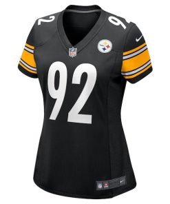 Alternative view of James Harrison Pittsburgh Steelers Nike Women's Retired Game Jersey - Black