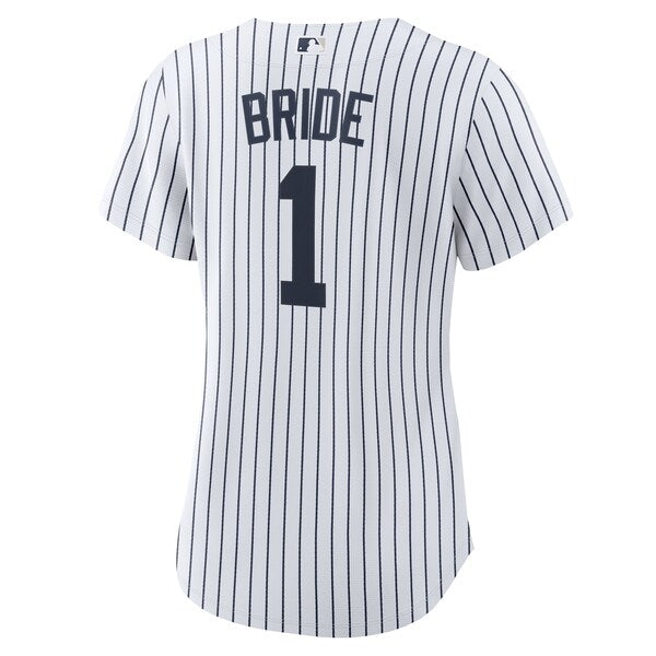 New York Yankees Nike Women's #1 Bride Home Replica Jersey - White - Image 3