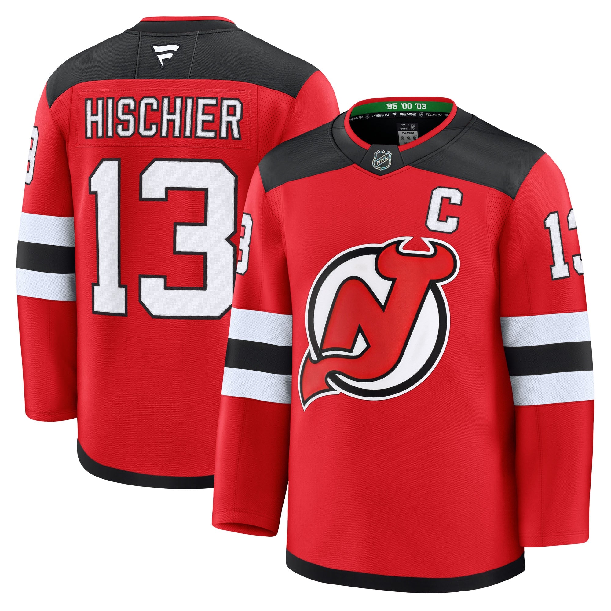 Nico Hischier New Jersey Devils Away Premium Jersey - White/Black/Red - Image 6
