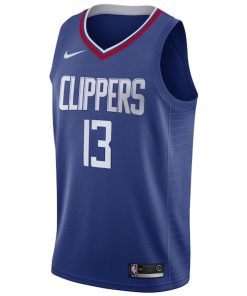 Alternative view of Paul George LA Clippers Nike 2019/20 Swingman Jersey Blue - Icon Edition